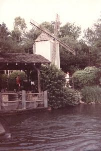 Boat dock and windmill.